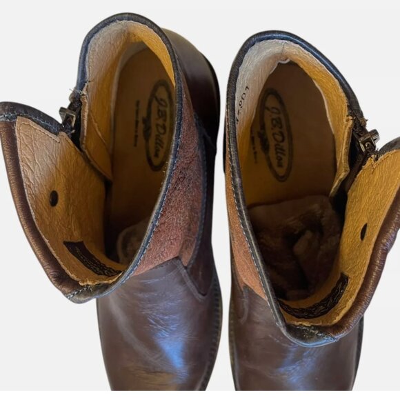 JB Dillon Leather Paisley Floral Shortie Ankle Side Zip Boot Women’s 9B - Picture 10 of 14